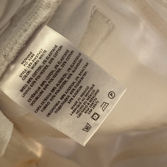 Re/Done women’s white jeans - size 25- distressing - raw hem - Picture 3 of 7